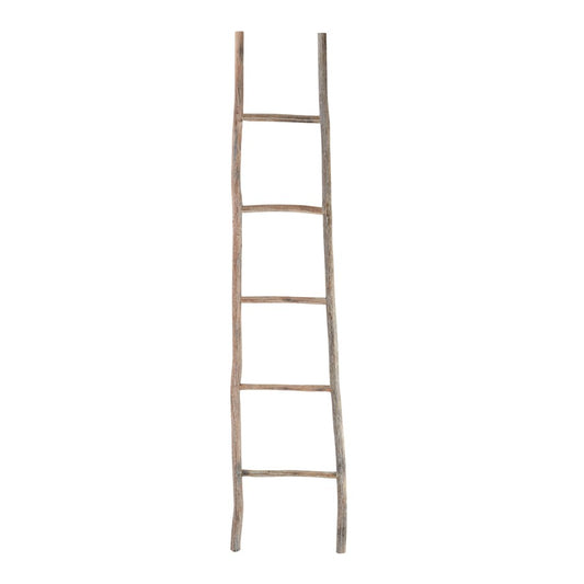 Atlas Lighting Lydia Wood Ladder, Large | Bleached Wood | Bathroom & Bedroom Towel Display | 17 x 1 x 70 in | Model AC11457-02