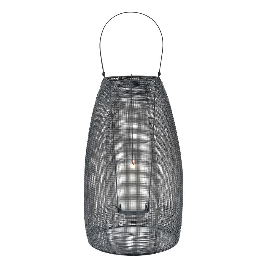 Atlas Lighting Magnet Lantern | Gray Metal & Clear Glass | Indoor Candle Lantern | 12 x 12 x 28 in | Model AC11458-01