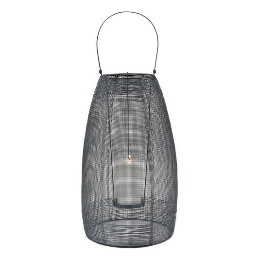 Atlas Lighting Magnet Lantern | Gray Metal & Clear Glass | Indoor Candle Lantern | 12 x 12 x 28 in | Model AC11458-01