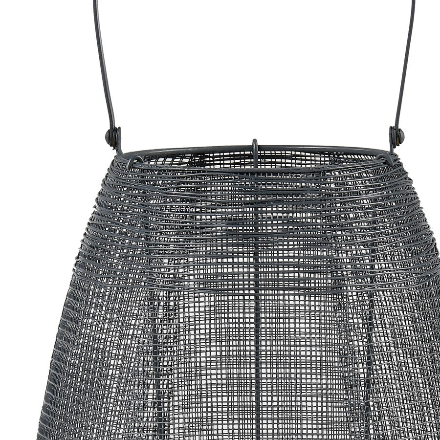 Atlas Lighting Magnet Lantern | Gray Metal & Clear Glass | Indoor Candle Lantern | 12 x 12 x 28 in | Model AC11458-01