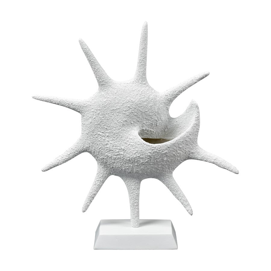 Atlas Lighting Marco Shell | Transitional Textured White Composite Sculpture | Coastal Living Room & Entryway Decor | Model AC11461-01