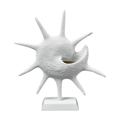 Atlas Lighting Marco Shell | Transitional Textured White Composite Sculpture | Coastal Living Room & Entryway Decor | Model AC11461-01