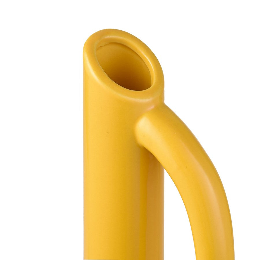 Atlas Lighting Marianne Small Bottle | Yellow & Speckled White Earthenware | Shelf & Tabletop Decor | 6 x 6 x 12 in | Model AC11463-01