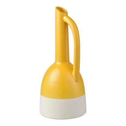 Atlas Lighting Marianne Large Bottle | Yellow & Speckled White Earthenware | Shelf & Tabletop Decor | 7.25 x 7.25 x 16.25 in | Model AC11463-02