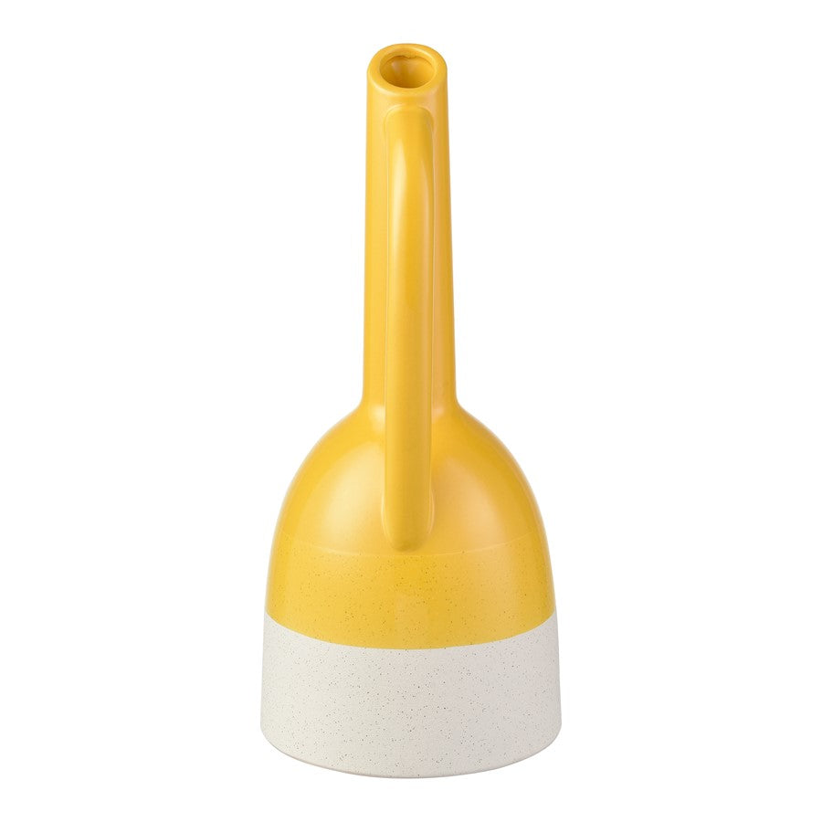 Atlas Lighting Marianne Large Bottle | Yellow & Speckled White Earthenware | Shelf & Tabletop Decor | 7.25 x 7.25 x 16.25 in | Model AC11463-02