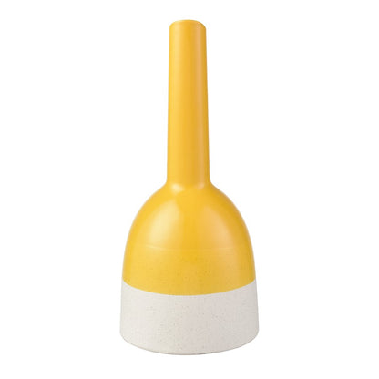Atlas Lighting Marianne Large Bottle | Yellow & Speckled White Earthenware | Shelf & Tabletop Decor | 7.25 x 7.25 x 16.25 in | Model AC11463-02