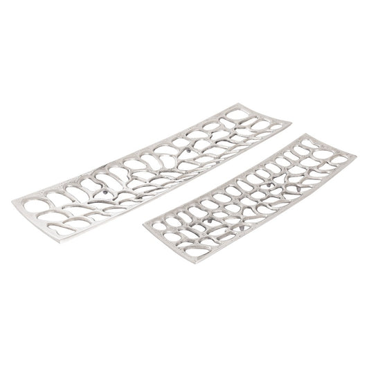 Atlas Lighting Maro Tray Set of 2 | Polished Nickel Metal | Coffee Table & Entryway Organizer | 31.5 x 9.25 x 2 in | Model AC11464-01S
