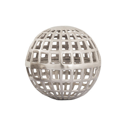 Atlas Lighting McNally Medium Globe Sculpture | Traditional Nickel Metal | Desk & Bookshelf Decor | 8.25 x 8.25 x 8.25 in | Model AC11472-01