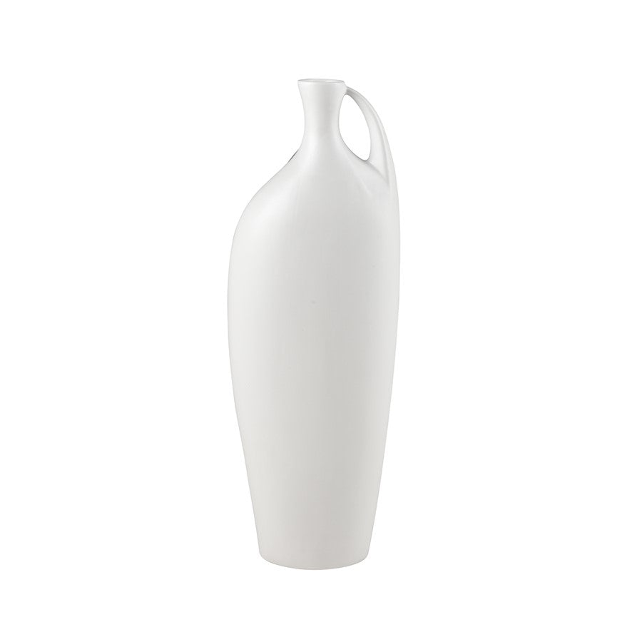 Atlas Lighting Messe Small Vase | Transitional White Earthenware | Floor & Tabletop Decor | 4 x 7.25 x 21 in | Model AC11476-01
