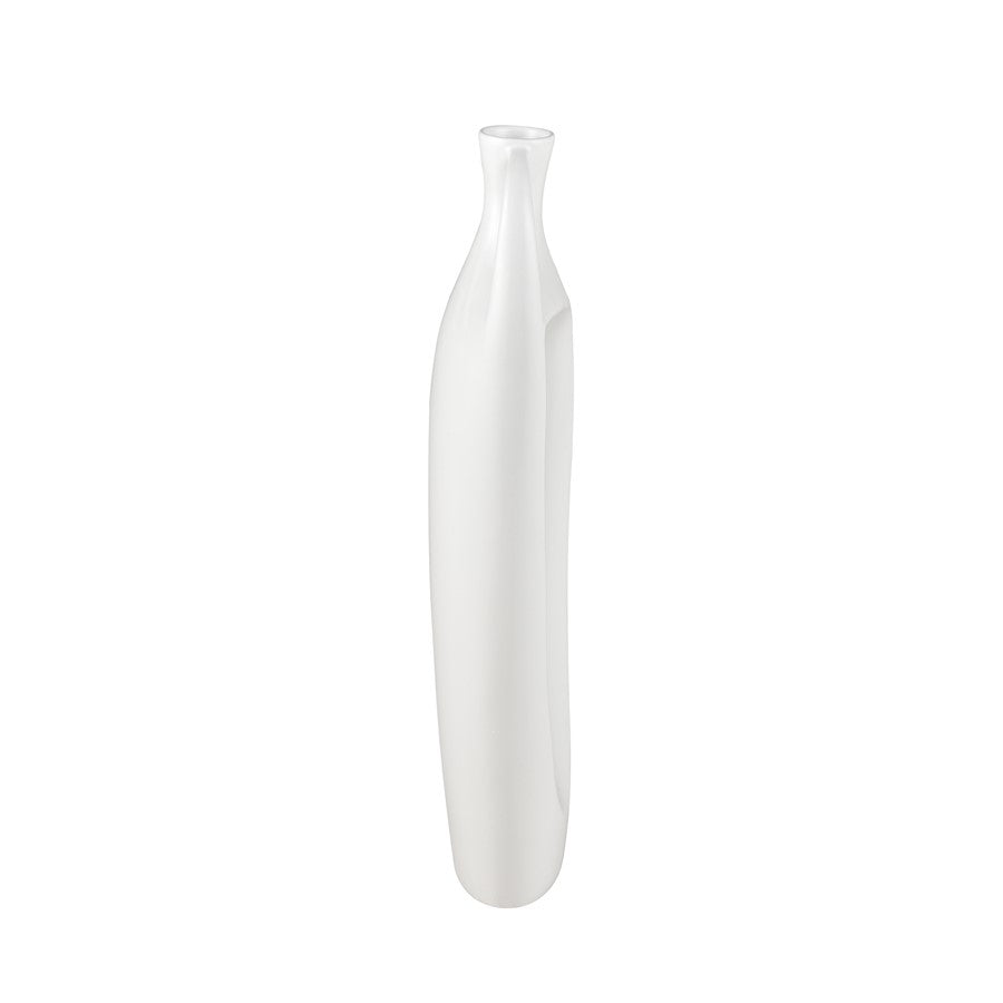 Atlas Lighting Messe Small Vase | Transitional White Earthenware | Floor & Tabletop Decor | 4 x 7.25 x 21 in | Model AC11476-01