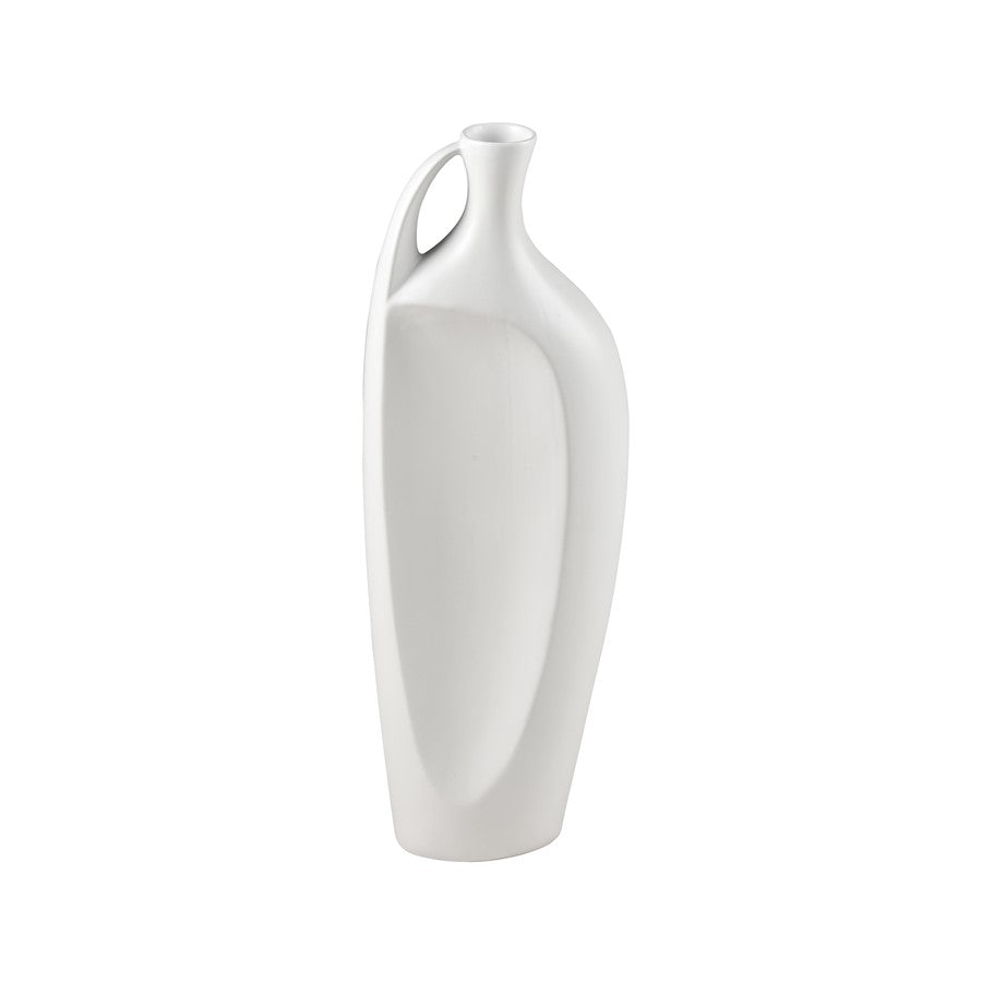 Atlas Lighting Messe Small Vase | Transitional White Earthenware | Floor & Tabletop Decor | 4 x 7.25 x 21 in | Model AC11476-01