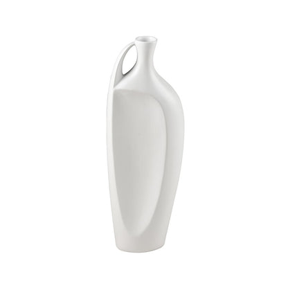 Atlas Lighting Messe Small Vase | Transitional White Earthenware | Floor & Tabletop Decor | 4 x 7.25 x 21 in | Model AC11476-01