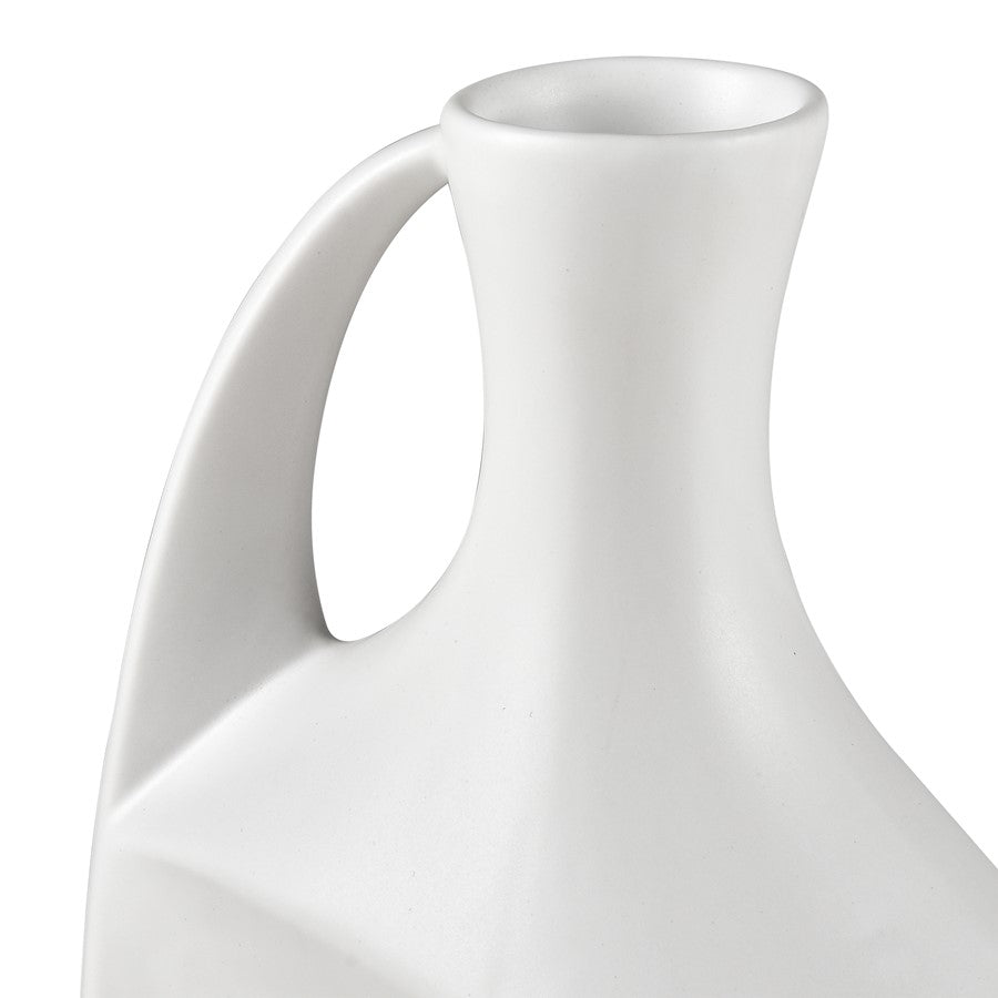 Atlas Lighting Messe Small Vase | Transitional White Earthenware | Floor & Tabletop Decor | 4 x 7.25 x 21 in | Model AC11476-01