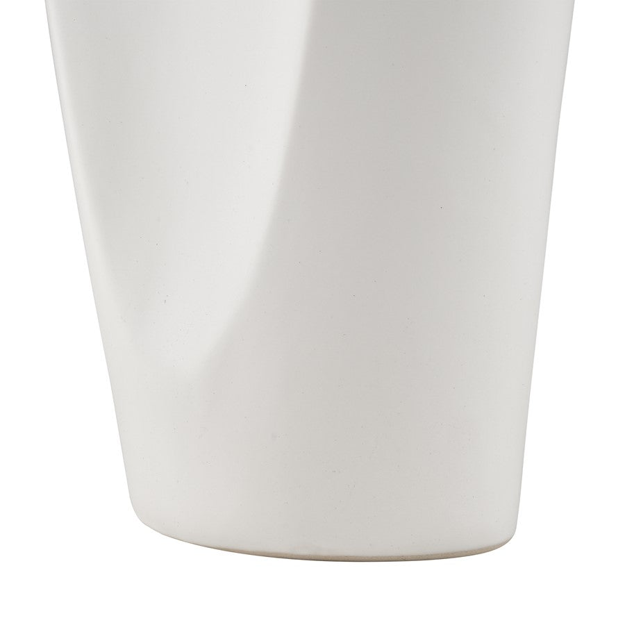 Atlas Lighting Messe Small Vase | Transitional White Earthenware | Floor & Tabletop Decor | 4 x 7.25 x 21 in | Model AC11476-01