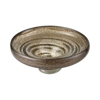 Atlas Lighting Metcalf Bowl 11.5in Decorative Glass Bowl | Traditional Bubbled Brown Glass | Entryway & Kitchen Counter Display | Model AC11477-01