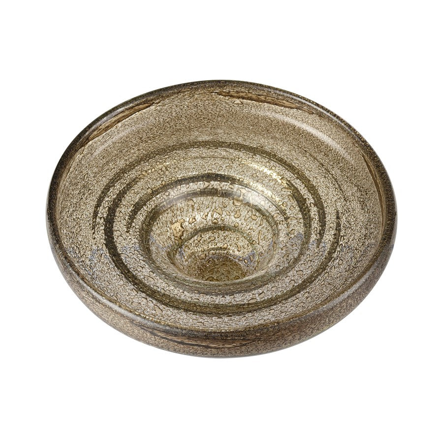 Atlas Lighting Metcalf Bowl 11.5in Decorative Glass Bowl | Traditional Bubbled Brown Glass | Entryway & Kitchen Counter Display | Model AC11477-01