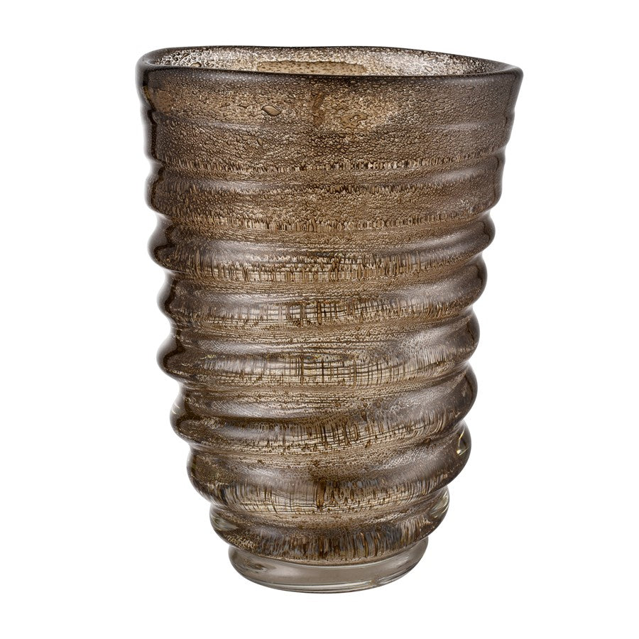Atlas Lighting Metcalf Large Vase 12.25in Decorative Glass Vase | Traditional Bubbled Brown Glass | Entryway & Living Room Display | Model AC11478-02