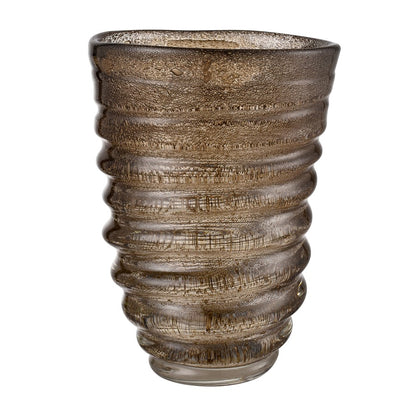 Atlas Lighting Metcalf Large Vase 12.25in Decorative Glass Vase | Traditional Bubbled Brown Glass | Entryway & Living Room Display | Model AC11478-02