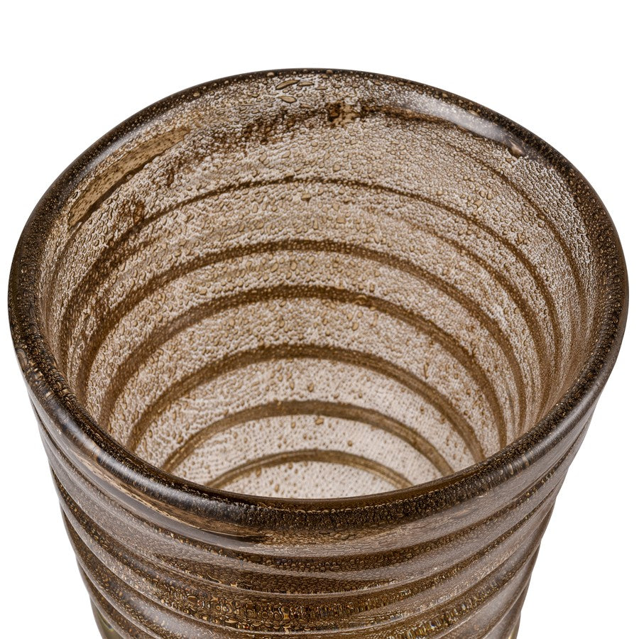 Atlas Lighting Metcalf Large Vase 12.25in Decorative Glass Vase | Traditional Bubbled Brown Glass | Entryway & Living Room Display | Model AC11478-02
