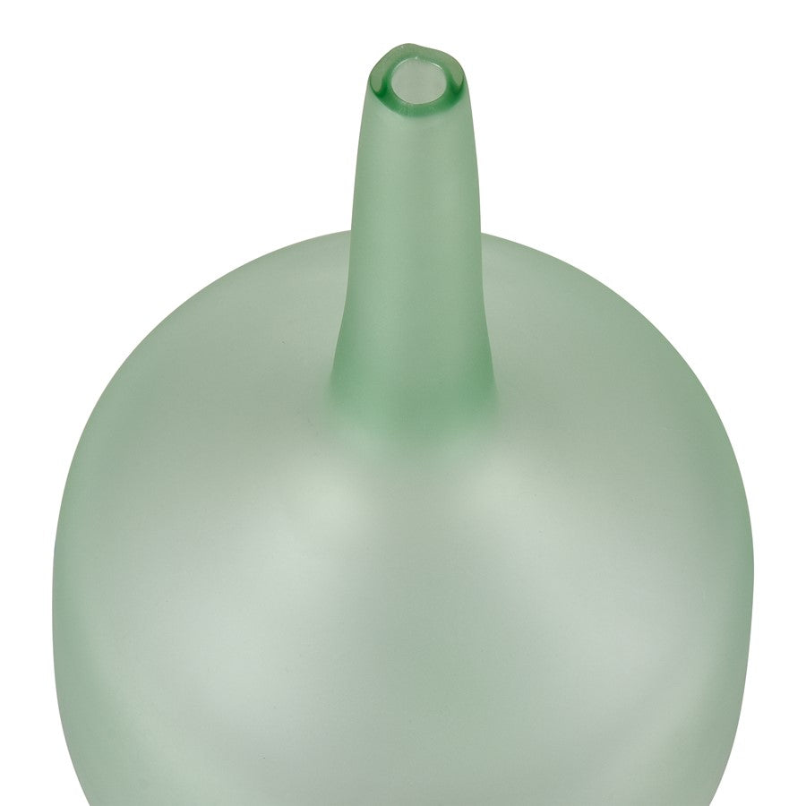 Atlas Lighting Moffat Bottle | Frosted Seafoam Art Glass Decorative Vase | Bookshelf & Tabletop Accent | 12.5in H | Model AC11483-01