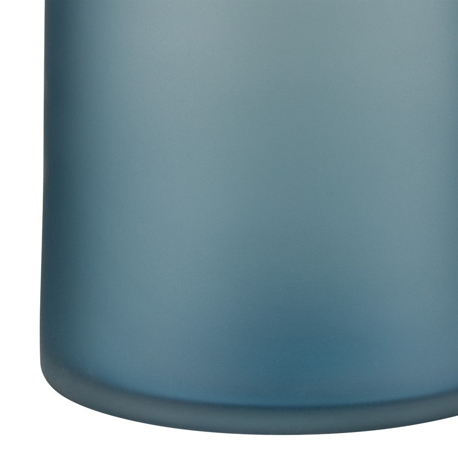 Atlas Lighting Moffat Bottle | Frosted Blue Art Glass Decorative Vase | Bookshelf & Tabletop Accent | 17.75in H | Model AC11483-02