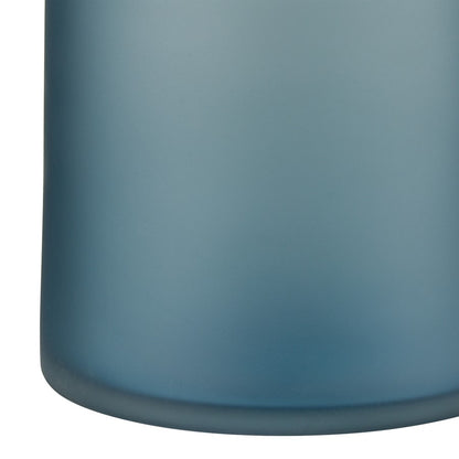 Atlas Lighting Moffat Bottle | Frosted Blue Art Glass Decorative Vase | Bookshelf & Tabletop Accent | 17.75in H | Model AC11483-02