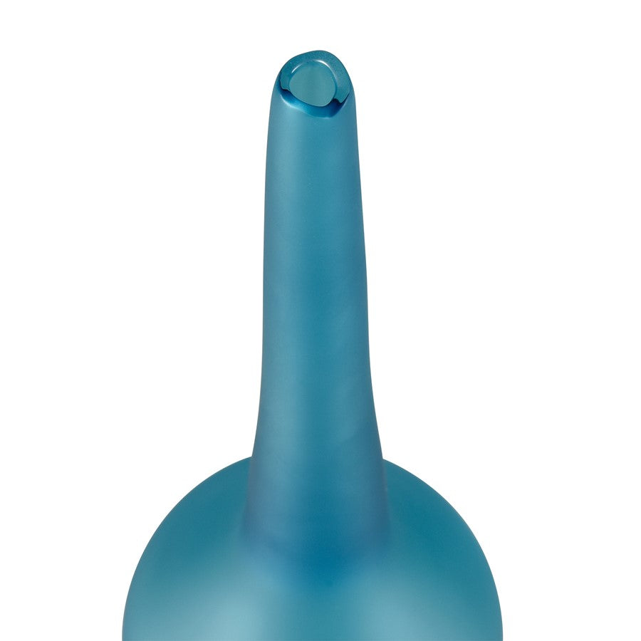 Atlas Lighting Moffat Bottle | Frosted Turquoise Art Glass Decorative Vase | Bookshelf & Tabletop Accent | 21in H | Model AC11483-03