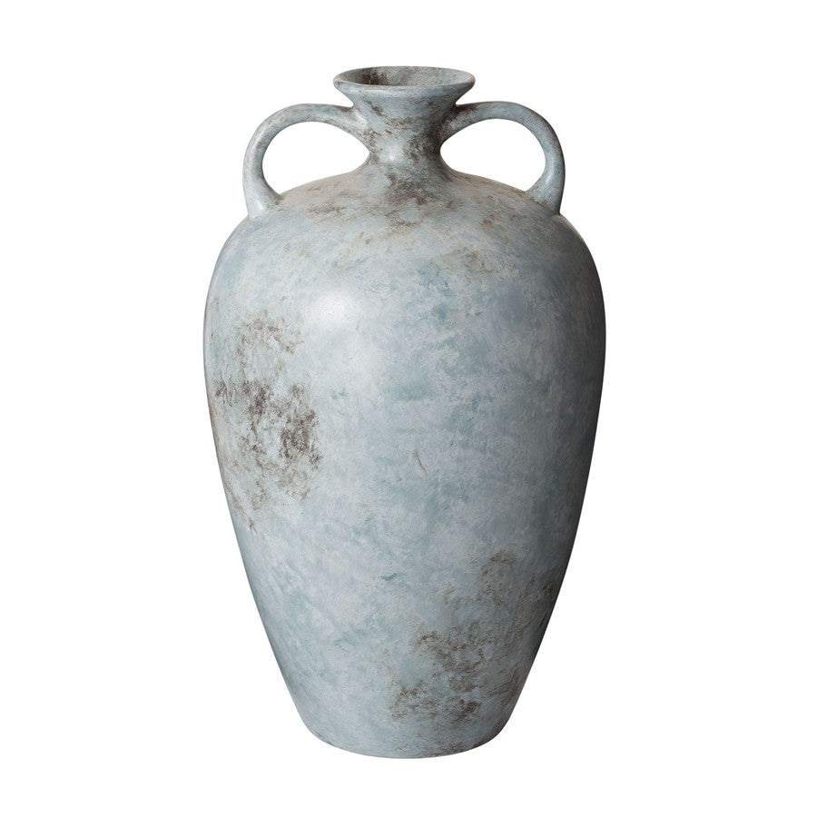 Atlas Lighting Mottled Starling 20in Pale Blue Earthenware Vase | Transitional Decor | Entryway & Living Room Display | Model AC11485-01