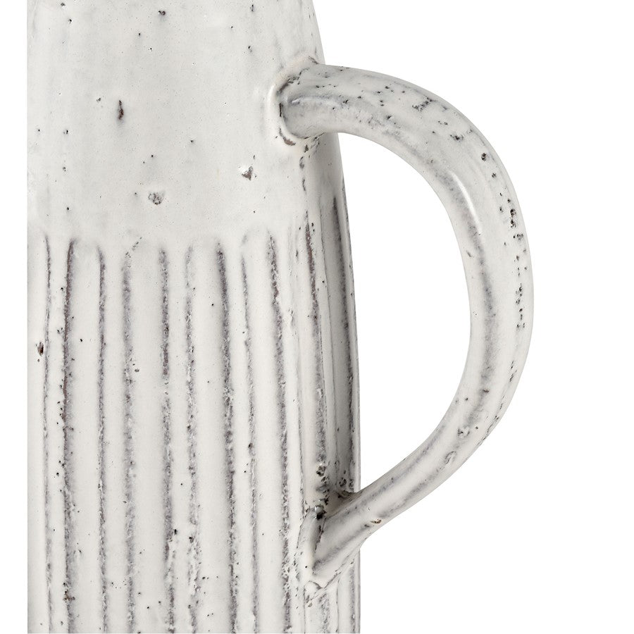 Atlas Lighting Muriel 12in Aged White Glazed Earthenware Pitcher | Transitional Vase | Kitchen & Living Room Display | Model AC11489-01