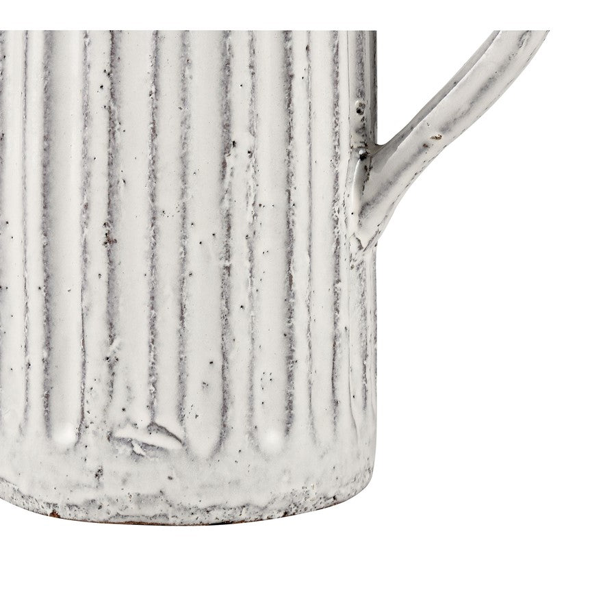 Atlas Lighting Muriel 12in Aged White Glazed Earthenware Pitcher | Transitional Vase | Kitchen & Living Room Display | Model AC11489-01