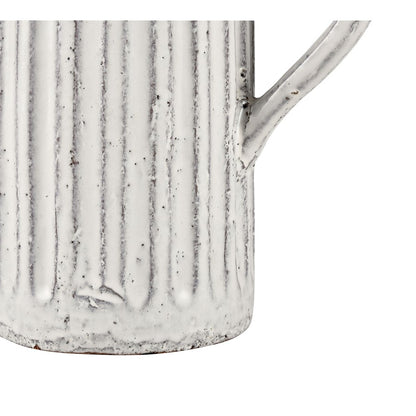 Atlas Lighting Muriel 12in Aged White Glazed Earthenware Pitcher | Transitional Vase | Kitchen & Living Room Display | Model AC11489-01