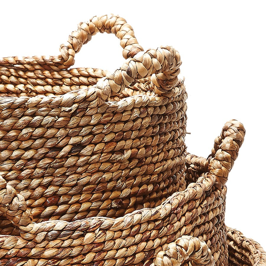 Atlas Lighting Natural Low Rise Basket Set of 3 | Transitional Woven Natural Material Storage | Living Room & Nursery | Model AC11494-01S