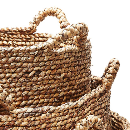 Atlas Lighting Natural Low Rise Basket Set of 3 | Transitional Woven Natural Material Storage | Living Room & Nursery | Model AC11494-01S
