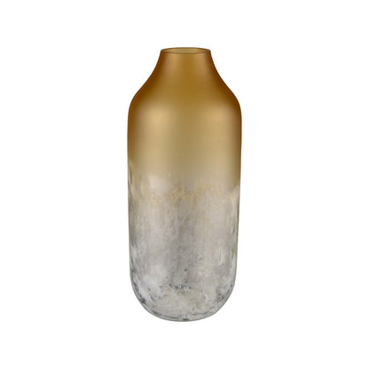 Atlas Lighting Nealon Small Vase | Ochre Ombre & White Spotted Glass | Living Room & Entryway Decor | 5.5 x 5.5 x 13.75 in | Model AC11497-01