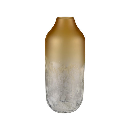 Atlas Lighting Nealon Small Vase | Ochre Ombre & White Spotted Glass | Living Room & Entryway Decor | 5.5 x 5.5 x 13.75 in | Model AC11497-01
