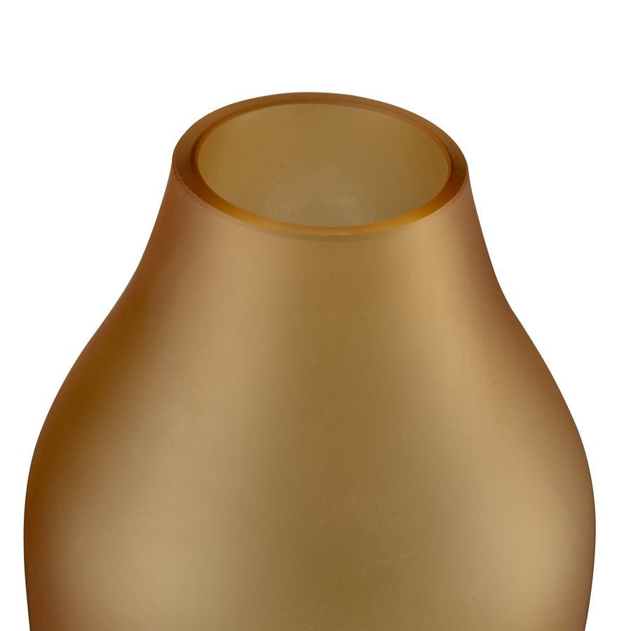 Atlas Lighting Nealon Small Vase | Ochre Ombre & White Spotted Glass | Living Room & Entryway Decor | 5.5 x 5.5 x 13.75 in | Model AC11497-01