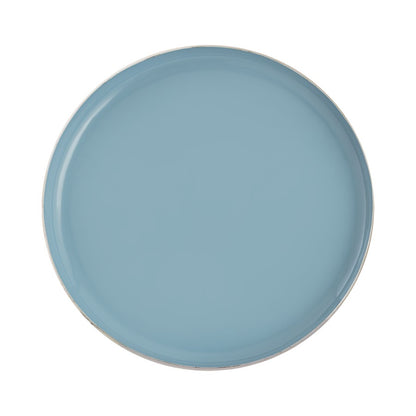 Atlas Lighting Nelson Tray Set of 2 | Light Blue Enamel & Polished Nickel Hammered Metal | Kitchen & Living Room Organizer | Model AC11498-01S