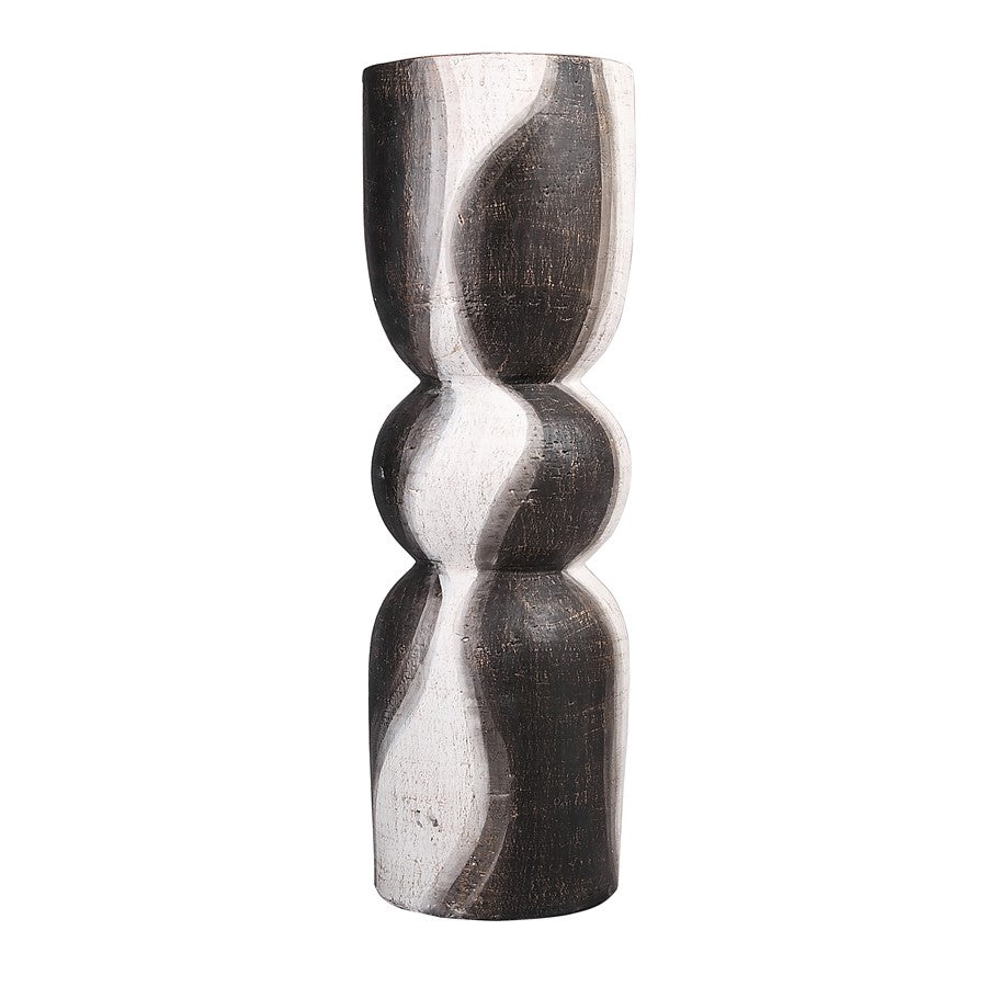 Atlas Lighting Noma Large Vase | Dark Brown and White Earthenware | Living Room & Entryway Decor | 7.25 x 7.25 x 24 in | Model AC11500-01