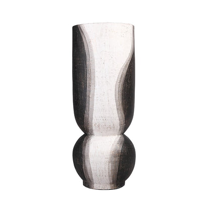 Atlas Lighting Noma Small Vase | Dark Brown and White Earthenware | Living Room & Entryway Decor | 7.75 x 7.75 x 20 in | Model AC11501-01