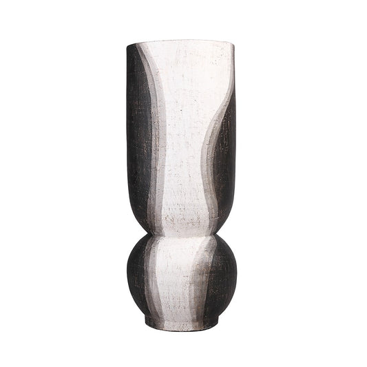 Atlas Lighting Noma Small Vase | Dark Brown and White Earthenware | Living Room & Entryway Decor | 7.75 x 7.75 x 20 in | Model AC11501-01
