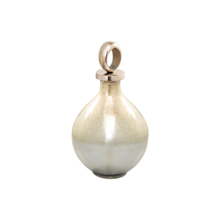 Atlas Lighting Opal Ring Medium Bottle | Transitional German Silver and Light Green Glass | Living Room & Entryway Decor | Model AC11512-01