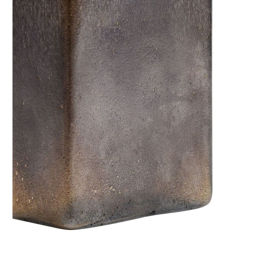 Atlas Lighting Oreja Small Vase | Smoke Gray & Brown Chiseled Glass | Shelf & Tabletop Decor | 5.5 x 5.5 x 6 in | Model AC11514-01