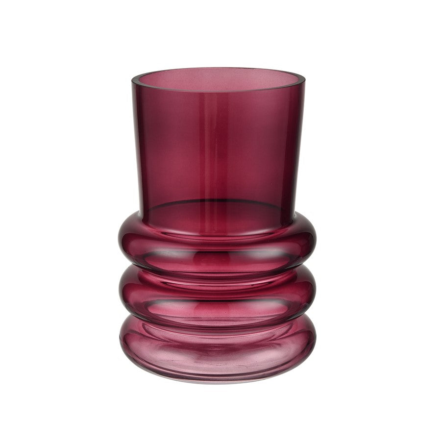 Atlas Lighting Oria Small Vase | Maroon Smooth Glass | Shelf & Tabletop Decor | 5.5 x 5.5 x 8 in | Model AC11517-01