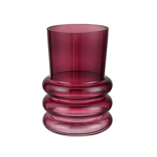 Atlas Lighting Oria Small Vase | Maroon Smooth Glass | Shelf & Tabletop Decor | 5.5 x 5.5 x 8 in | Model AC11517-01