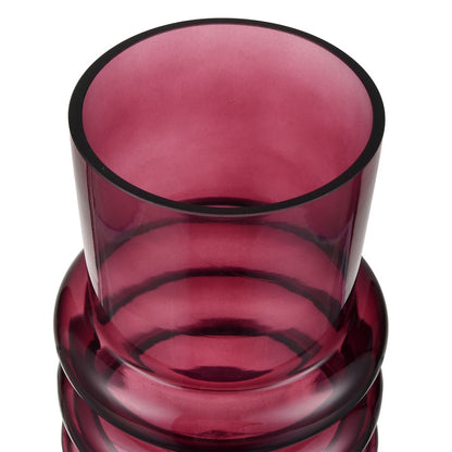 Atlas Lighting Oria Small Vase | Maroon Smooth Glass | Shelf & Tabletop Decor | 5.5 x 5.5 x 8 in | Model AC11517-01