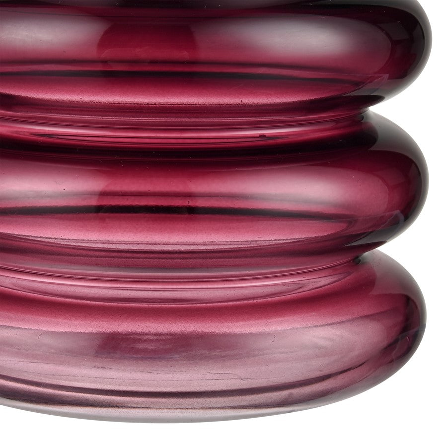 Atlas Lighting Oria Small Vase | Maroon Smooth Glass | Shelf & Tabletop Decor | 5.5 x 5.5 x 8 in | Model AC11517-01