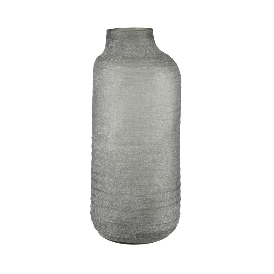 Atlas Lighting Otto Large Vase | Modern Gray Frosted Glass | Living Room & Entryway Decor | 6.25 x 6.25 x 15 in | Model AC11519-01