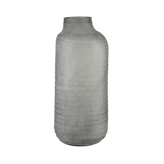 Atlas Lighting Otto Large Vase | Modern Gray Frosted Glass | Living Room & Entryway Decor | 6.25 x 6.25 x 15 in | Model AC11519-01