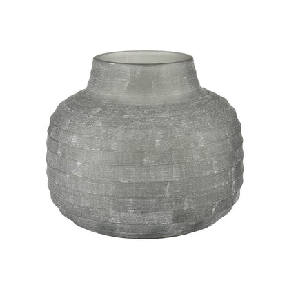 Atlas Lighting Otto Small Vase | Modern Gray Frosted Glass | Shelf & Tabletop Decor | 8.75 x 8.75 x 8 in | Model AC11520-01