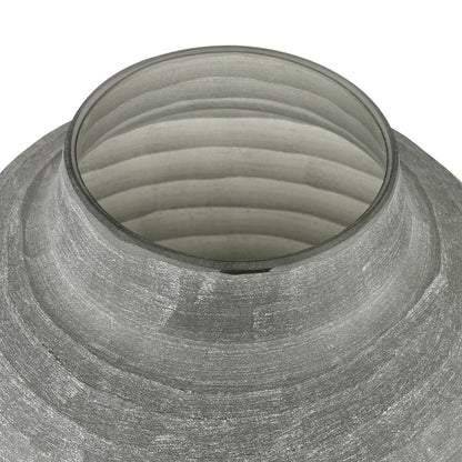 Atlas Lighting Otto Small Vase | Modern Gray Frosted Glass | Shelf & Tabletop Decor | 8.75 x 8.75 x 8 in | Model AC11520-01